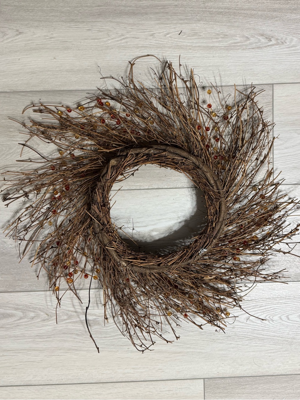 Rustic Brown Berry Twig Wreath - Picture 4 of 4